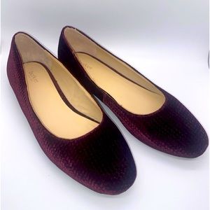 Botkier Ballet Flats Maroon Velvet Weave 9.5 EUC